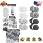 Ultra-Soft Chenille Yarn Set - 8 Pack in Cream & Grey Shades for Knitting