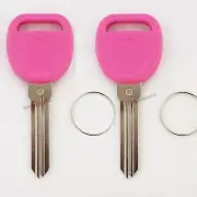 Pair of Pink B111 Transponder Chipped Keys For Gm Vehicles DIY Programming ID46