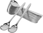 TEMPNAP 100Pcs Coffee Spoons Stainless Steel Dessert Spoons for Serving Sugar Tea Elegant Kitchen Utensils for Cafes Restaurants and Home Use