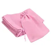 Linen Burlap Bags with Drawstring for Gifts,DIY Craft Pink 15 x 20cm 12pcs