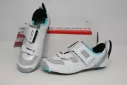 New Louis Garneau Tri X-Lite II Carbon Road Bike Shoes 36 6 White Blue Triathlon