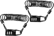 Happyyami 2Pcs Bike Cable Lock Combination Security Lock for Bicycles Flexible Cut Resistant Wire Rope Portable Design Easy to Install for Protecting Your Bike