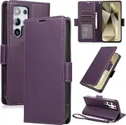 [Procarcasa] for Galaxy S22 Ultra Wallet Case,for Samsung Galaxy S22 Ultra 5G Case[6.8 inch] PU Leather Flip Folio Cover with Card Holders Stand Feature Magnetic Clourse Protective Cover-Dark Purple