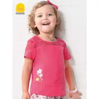 在飛比找ETMall東森購物網優惠-黃色小鴨童裝夏季女童短袖T恤薄款女寶寶時尚夏裝蕾絲上衣半袖衫