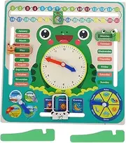 OFFIGAM Wooden Calendar Clock Educational Boys and Girls' Time Learning Toy Teaching Aid Calendar Cognition
