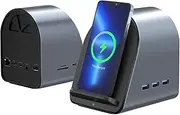 Performance Master 10-in-1 USB-C Multifunction Docking Station Wireless Charging USB3.0 Ports PD100W Fast Charging 4K HDMI SD/TF Card Reader Fit for Windows Mac Android iPad