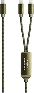 Remax RC-092T Kerolla Series 100W Type-C to Type-C + Type-C Aluminum Fast Charging Cable, Green