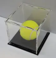 Black Base Acrylic Case for Cricket Ball, Baseball Tennis Ball Display Case NEW