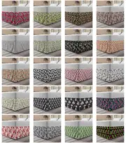 Ambesonne Floral Nature Bedskirt Elastic Wrap Around Skirt Gathered Design