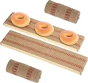 Bagel Boards with Replacement linen，2-Pack bagel boards for baking bagels，Cedar and Burlap(Red)