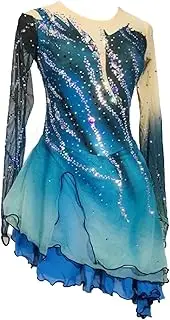 [Zagitova] Ice Figure Skating Dress for Girls Gradient Breathable Women Competition Dance Outfits with Shiny Rhinestone
