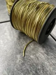 (ONE) Gold Color Round Elastic Cord/Stretch/Bungee/Shock String 50Yards Spool.
