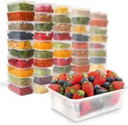 650Ml Food Containers with Lids, Reusable Rectangular Takeaway Containers, Micro