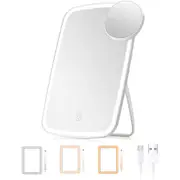 Vanity Mirror with USB Rechargeable Lights Portable Makeup Mirror with 10x Magnifying