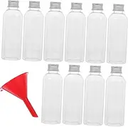 LABRIMP 10pcs Transparent Refillable Travel Bottles with Aluminum Lids Small Leak Containers for Toiletries Liquids and Beverages for Sampling Go Use