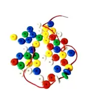 Beads Flat – 25mm Threading and Sorting 50 Flattened Beads & Thread Kids Skills
