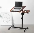 360° Laptop Desk Portable Mobile Adjustable Stand Height Computer Table Walnut