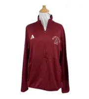 Adidas Sweatshirt Womens M Rich Red Fleece Lined Arizona Coyotes Hockey Half Zip