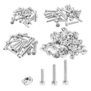 M3 120Pcs T Nuts Sliding T Slot Nut Fastener T-Nuts Screws Assortment Kit