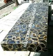 6'x3' Black agate Side Table, agate Counter table, agate Stone table Home Decors