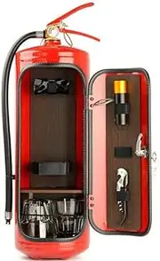 Fire Extinguisher Mini Bar,Novelty Camping Picnic Bar, Creative Fire Extinguisher Shape Wine Bottle Holder, Wine Storage System for Home Furnishings and Decoration 11.8 in