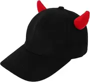 [ROMANSENTIAL] Demon Horn Ear Hat Hats for Men Sports Baseball Cap Beach Hat Men Head Caps for Men Hats Unique Hats Baseball Hat Horn Baseball Cap Country Hats for Women Cotton Polyester