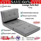 Artiss Lounge Sofa Bed Floor Couch Recliner Chaise Futon Folding Chair Grey New