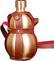 Vibhgtf 1.5L Pumpkin Shaped Metal Water Bottle with Carrying Strap - Pumpkin Shaped Stainless Steel Water Bottle - Portable for Juice, Milk