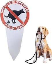 Dog Poop Sign | Double-Sided No Dog Poop Sign | Eye-Catching Warning Novelty Gag Caution Yard Stakes For Home Garden Grass Pets Walk