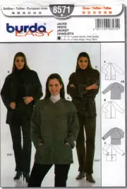 Uncut Burda 'Easy' Sewing Pattern #8571 "Jacket " Sizes 10 - 20