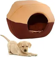 Kisangel Puppy Bed Soft Pet Kennel Cozy Indoor Mat for Dogs Cats Warm Yurt Style for Sleeping Relaxing