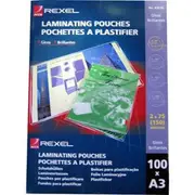 Rexel 100-Pieces A3 150 Micron Gloss Laminating Pouches