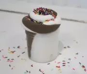 BROWNIE SUNDAE DIY CLAY SLIME w/ Fake Sprinkles (Scented Cupcake & Brownie) 6 oz