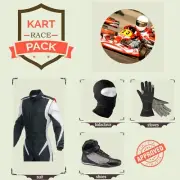 Go Kart Race Suit | Black white racing suit - CIK/FIA Level 2 | karting pack