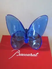BACCARAT CRYSTAL PAPILLON LUCKY BUTTERFLY BONHEUR BLUE #2102546 BRAND NIB F/SH