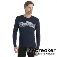 在飛比找蝦皮購物優惠-【icebreaker】Oasis 男羊毛圓領印花長袖上衣 