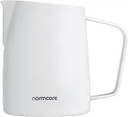 Normcore Milk Pitcher with Sharp Spout, Espresso Steaming Pitcher, 450 ml Milk Frothing Jug, Espresso Barista Tool, Non-stick coating White,15.2 oz