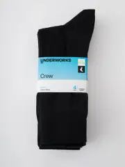 Underworks 4pk Black Business Socks