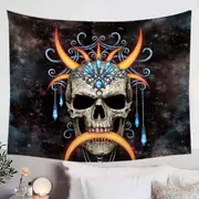 Space Skull the Moon Queen Tapestry
