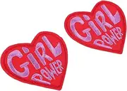 VILLFUL 2pcs Heart Shaped Embroidered Applique Patches for Clothing Quick Iron Red Heart Decals for Jackets Bags Accessories Chic Embroidery for Easy Application