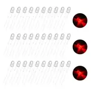 100pcs 3mm Red LED Diode Lights (Clear Round Transparent DC 2.0-3.0V 20mA)