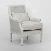 HICKS WHITE RATTAN CANED ARMCHAIR with Cushions by Florabelle