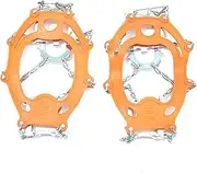 [VIDECOR] Crampons Ice Cleats Traction Snow Grips for Boots Shoes Women Men Kids Anti Slip Stainless Steel Spikes Safe Protect for Hiking Fishing Walking Climbing Mountaineering,A-M
