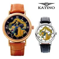 在飛比找森森購物網優惠-KATINO 卡帝諾 彩繪龍面皮帶錶 K014DB(白鋼) 