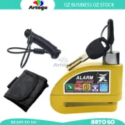 Yellow 110DB Rotor Disc Lock Alarm+Remind Black Cable Motor Bike Quad Cycle