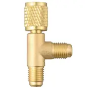 Quick Connect Tee Adapter With 1/4 SAE Brass Valve For R22 R12 R134 Adapter New