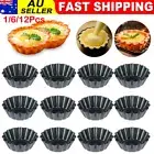 1/6/12Pcs Egg Tart Mold Mini Carbon Steel Cake Muffin Moulds Tins Pans Tart Pans
