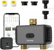 Smart Water Timer with 2 Outlet Dark Gray-Brass Inlet & Brass Outlet (2-Outlet)
