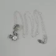 Pandora Mickey Mouse Sparkling Head Silhouette Pendant Necklace Set 45CM/60CM