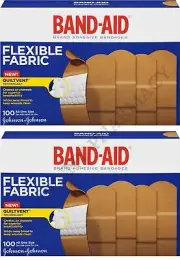 Band-Aid Bandages Flexible Fabric 1" x 3" 100 count ( 2 pack )=200 bandages